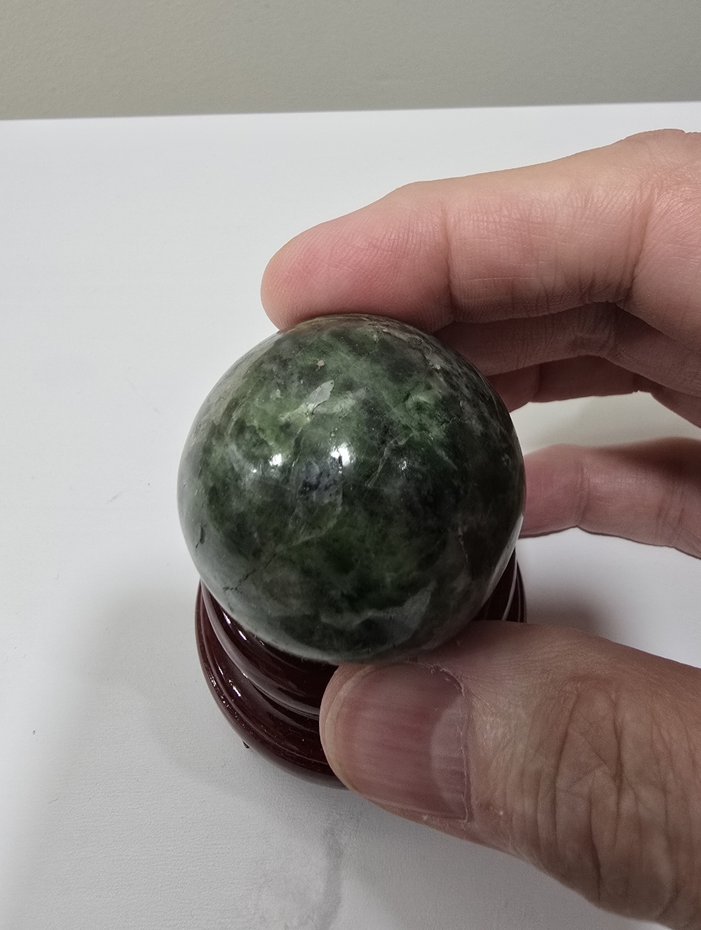 Chrome Diopside Crystal Sphere 41 mm